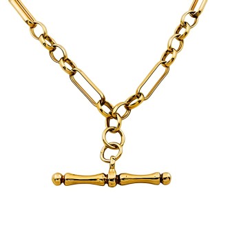 9ct gold 10.2g 18 inch T.Bar Pendant with chain